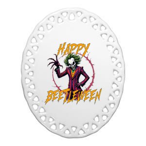 Happy Beetleween 2024 Original Design Ceramic Oval Ornament