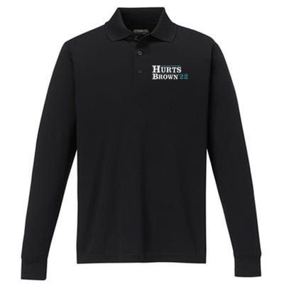 Hurts Brown 22 Performance Long Sleeve Polo