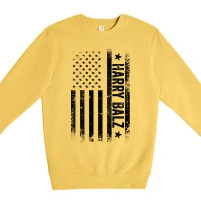 Harry Balz 2024 Harris Walz Usa Flag Political Gift Premium Crewneck Sweatshirt