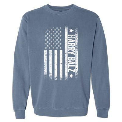 Harry Balz 2024 Harris Walz Usa Flag Political Gift Garment-Dyed Sweatshirt