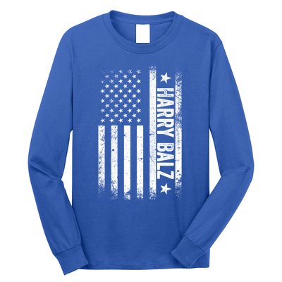 Harry Balz 2024 Harris Walz Usa Flag Political Gift Long Sleeve Shirt