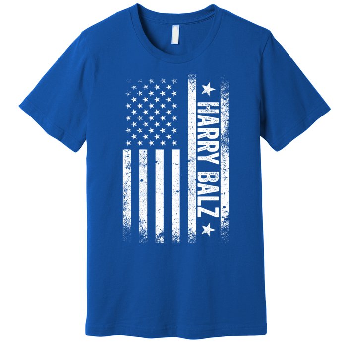 Harry Balz 2024 Harris Walz Usa Flag Political Gift Premium T-Shirt