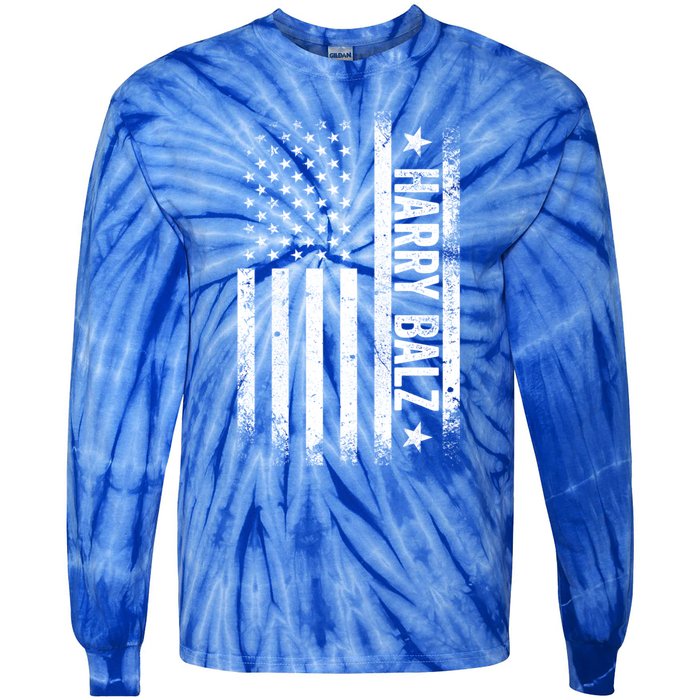 Harry Balz 2024 Harris Walz Usa Flag Political Gift Tie-Dye Long Sleeve Shirt