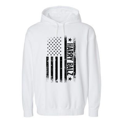 Harry Balz 2024 Harris Walz Usa Flag Political Gift Garment-Dyed Fleece Hoodie