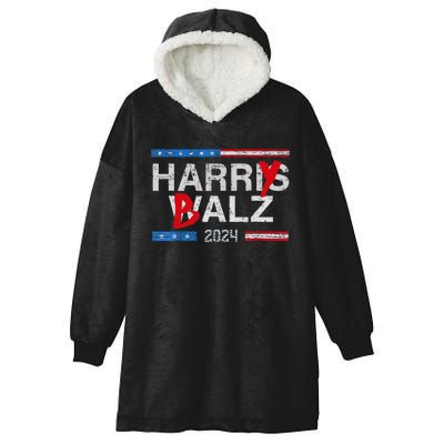 Harry Balz 2024 Funny Kamala Harris And Tim Walz 2024 Gift Hooded Wearable Blanket