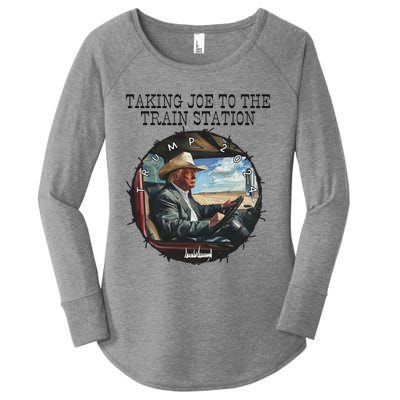 Hootie & Blowfish 2024 Summer Camp Designtaking Joe To The Train Station Trump 2 Women's Perfect Tri Tunic Long Sleeve Shirt