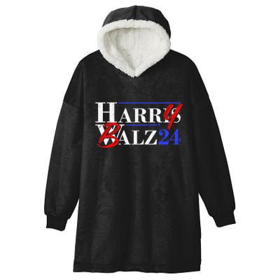 Harry Balz 2024 Funny Kamala Harris And Tim Walz 2024 Gift Hooded Wearable Blanket