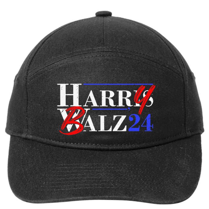 Harry Balz 2024 Funny Kamala Harris And Tim Walz 2024 Gift 7-Panel Snapback Hat