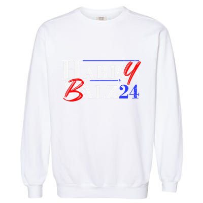Harry Balz 2024 Funny Kamala Harris And Tim Walz 2024 Gift Garment-Dyed Sweatshirt