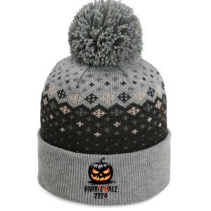 Harry Balz 2024 Funny Kamala Harris Walz Pumpkin The Baniff Cuffed Pom Beanie