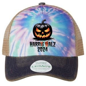 Harry Balz 2024 Funny Kamala Harris Walz Pumpkin Legacy Tie Dye Trucker Hat