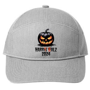 Harry Balz 2024 Funny Kamala Harris Walz Pumpkin 7-Panel Snapback Hat