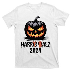 Harry Balz 2024 Funny Kamala Harris Walz Pumpkin T-Shirt