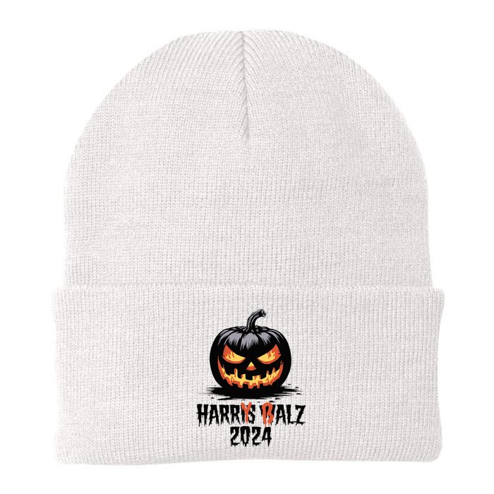 Harry Balz 2024 Funny Kamala Harris Walz Pumpkin Knit Cap Winter Beanie