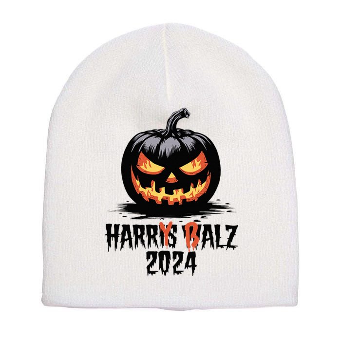 Harry Balz 2024 Funny Kamala Harris Walz Pumpkin Short Acrylic Beanie