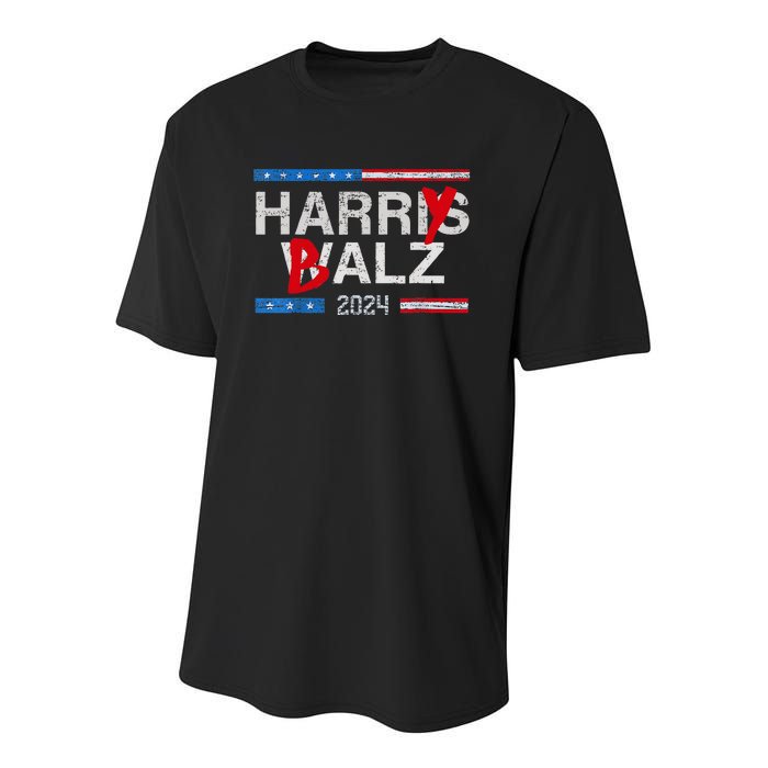 Harry Balz 2024 Funny Kamala Harris And Tim Walz 2024 Youth Performance Sprint T-Shirt