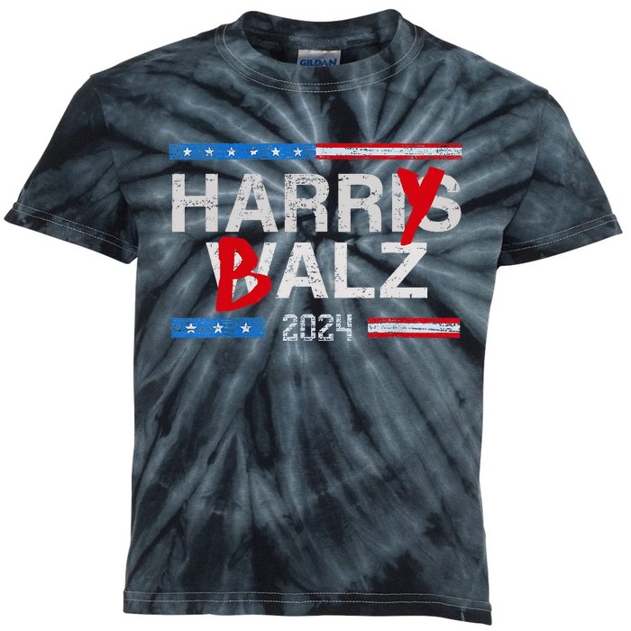 Harry Balz 2024 Funny Kamala Harris And Tim Walz 2024 Kids Tie-Dye T-Shirt