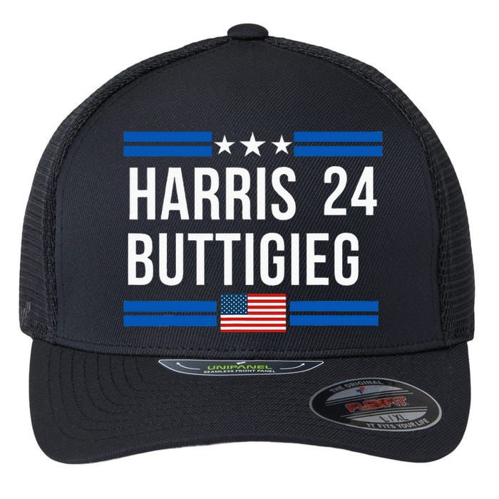 Harris Buttigieg 2024 Presidential Elect Campaign Flexfit Unipanel Trucker Cap