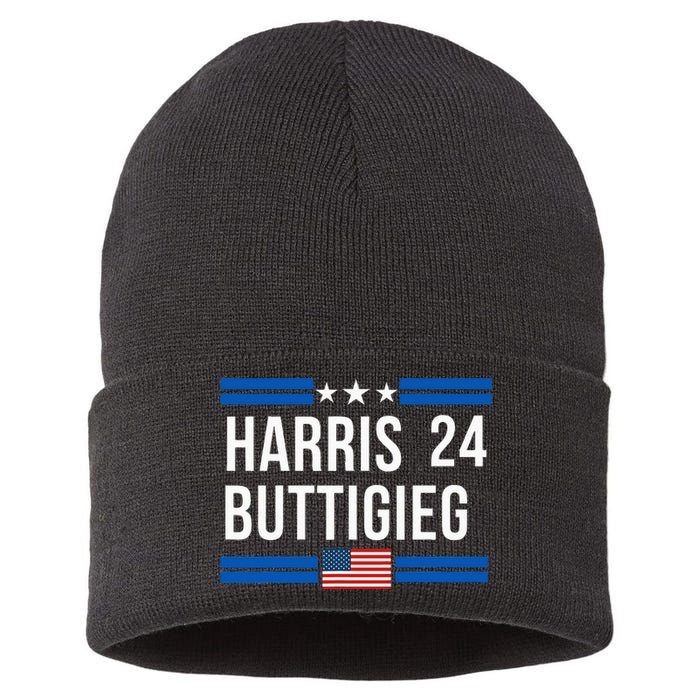 Harris Buttigieg 2024 Presidential Elect Campaign Sustainable Knit Beanie