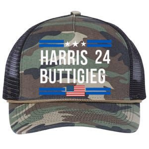 Harris Buttigieg 2024 Presidential Elect Campaign Retro Rope Trucker Hat Cap