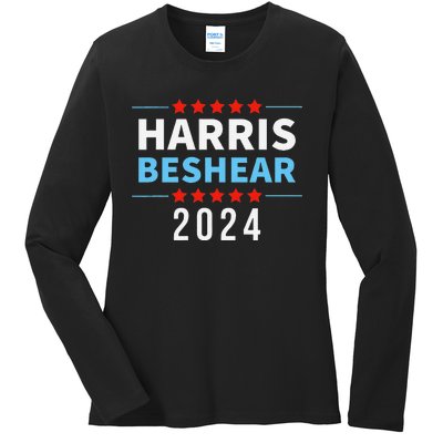 Harris Beshear 2024 Kamala Harris Andy Beshear President Ladies Long Sleeve Shirt