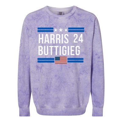 Harris Buttigieg 2024 Presidential Elect Campaign Colorblast Crewneck Sweatshirt