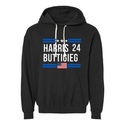 Harris Buttigieg 2024 Presidential Elect Campaign Garment-Dyed Fleece Hoodie