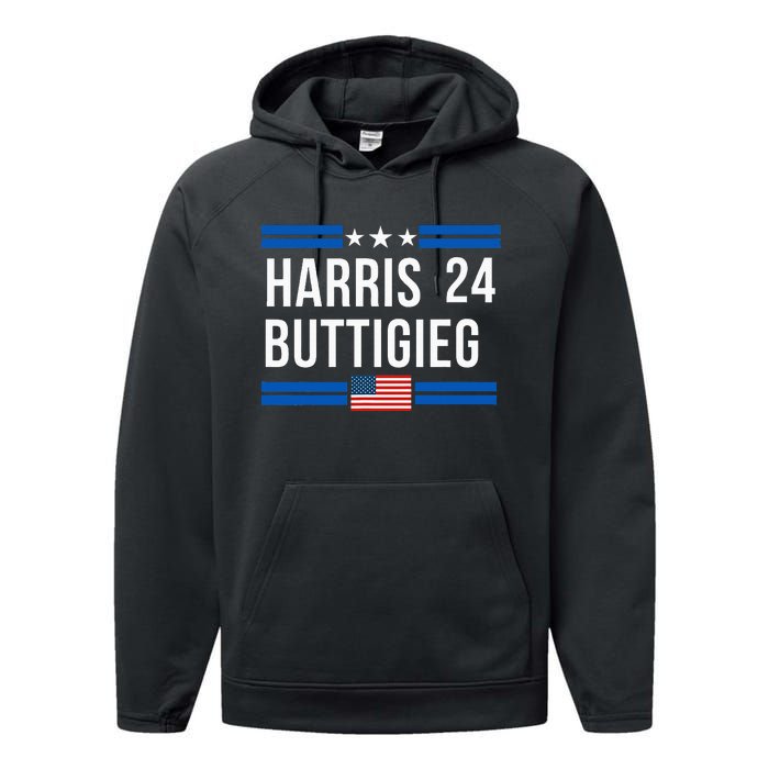 Harris Buttigieg 2024 Presidential Elect Campaign Performance Fleece Hoodie