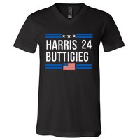 Harris Buttigieg 2024 Presidential Elect Campaign V-Neck T-Shirt