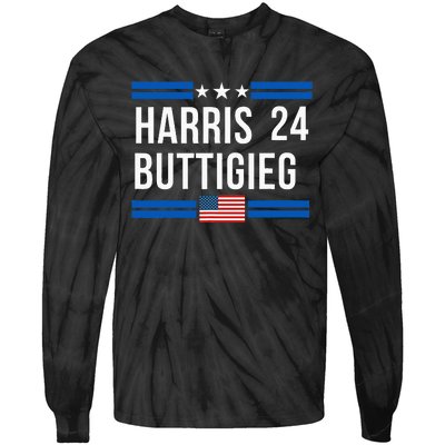 Harris Buttigieg 2024 Presidential Elect Campaign Tie-Dye Long Sleeve Shirt