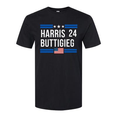 Harris Buttigieg 2024 Presidential Elect Campaign Softstyle CVC T-Shirt