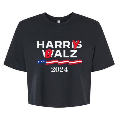 Harry Balz 2024 Harris Walz 2024 Funny Meme Bella+Canvas Jersey Crop Tee