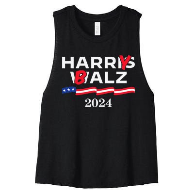 Harry Balz 2024 Harris Walz 2024 Funny Meme Women's Racerback Cropped Tank