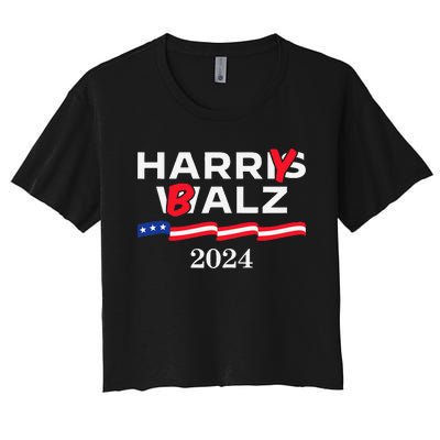 Harry Balz 2024 Harris Walz 2024 Funny Meme Women's Crop Top Tee