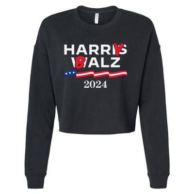 Harry Balz 2024 Harris Walz 2024 Funny Meme Cropped Pullover Crew