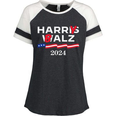 Harry Balz 2024 Harris Walz 2024 Funny Meme Enza Ladies Jersey Colorblock Tee