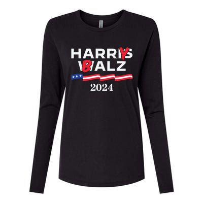 Harry Balz 2024 Harris Walz 2024 Funny Meme Cool Gift Womens Cotton Relaxed Long Sleeve T-Shirt