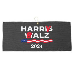 Harry Balz 2024 Harris Walz 2024 Funny Meme Cool Gift Large Microfiber Waffle Golf Towel