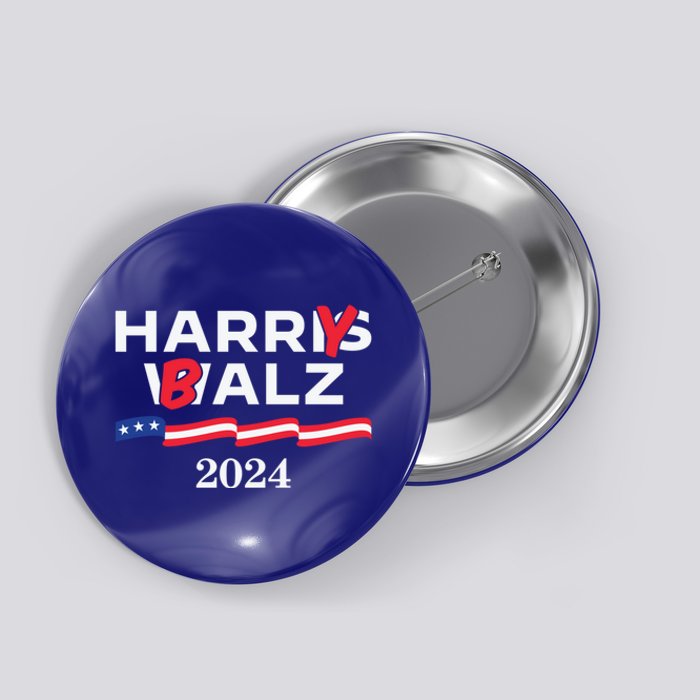 Harry Balz 2024 Harris Walz 2024 Funny Meme Cool Gift Button