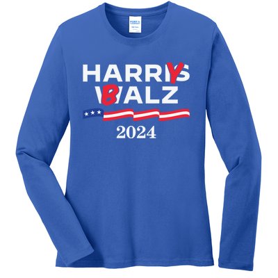 Harry Balz 2024 Harris Walz 2024 Funny Meme Cool Gift Ladies Long Sleeve Shirt