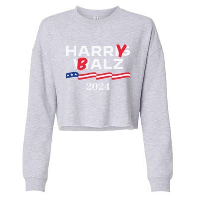 Harry Balz 2024 Harris Walz 2024 Funny Meme Cool Gift Cropped Pullover Crew