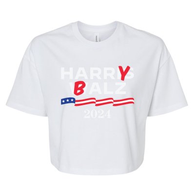 Harry Balz 2024 Harris Walz 2024 Funny Meme Cool Gift Bella+Canvas Jersey Crop Tee