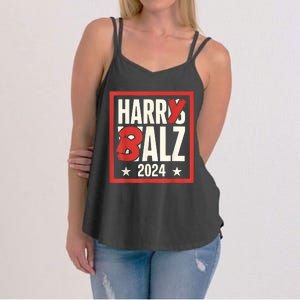 Harry Balz 2024 Funny Political Campaign Harris Walz Memes Women's Strappy Tank