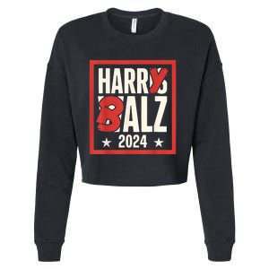 Harry Balz 2024 Funny Political Campaign Harris Walz Memes Cropped Pullover Crew