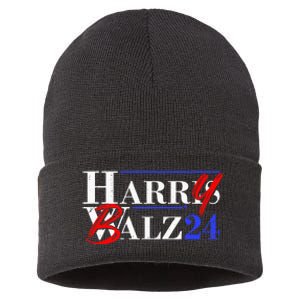 Harry Balz 2024 Funny Kamala Harris And Tim Walz 2024 Sustainable Knit Beanie