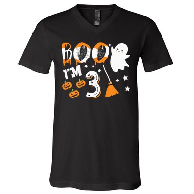 Halloween Birthday 3 Year Old 3rd Birthday V-Neck T-Shirt