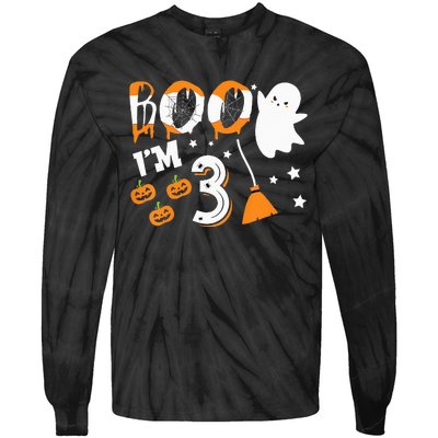 Halloween Birthday 3 Year Old 3rd Birthday Tie-Dye Long Sleeve Shirt