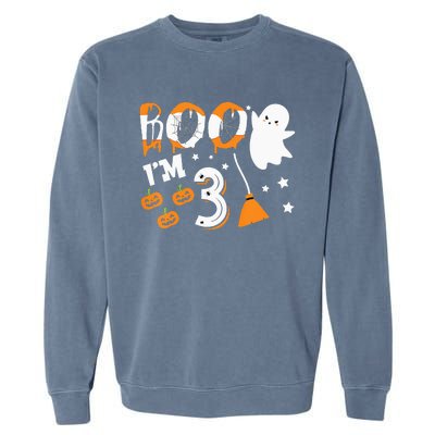 Halloween Birthday 3 Year Old 3rd Birthday Garment-Dyed Sweatshirt