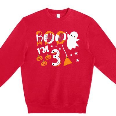 Halloween Birthday 3 Year Old 3rd Birthday Premium Crewneck Sweatshirt