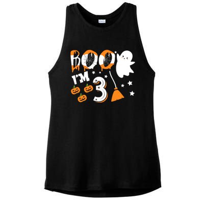 Halloween Birthday 3 Year Old Boy Girl 3rd Birthday Costume Ladies PosiCharge Tri-Blend Wicking Tank